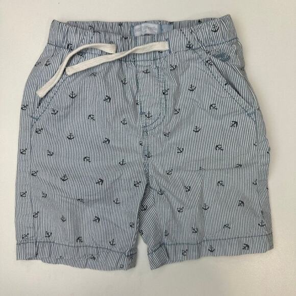 Baby Harvest Set of 2 Shorts Blue, White Stripes & Green with Palm Print 12/18 - Picture 6 of 9
